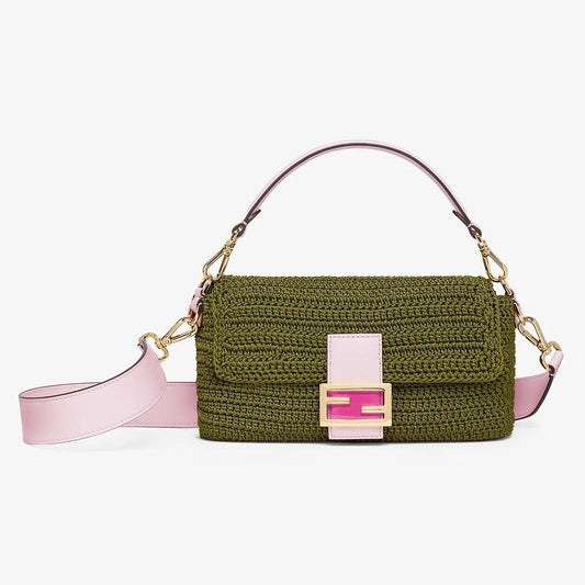 Fendi BAGUETTE Green Cotton Crochet Bag product photo – Pods & Beats