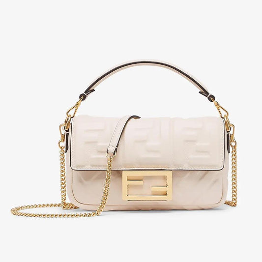 Fendi BAGUETTE White Nappa Leather FF Bag product photo – Pods & Beats
