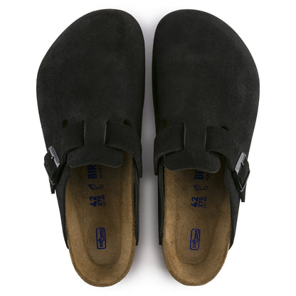Birkenstock Boston Soft Footbed Black — top view