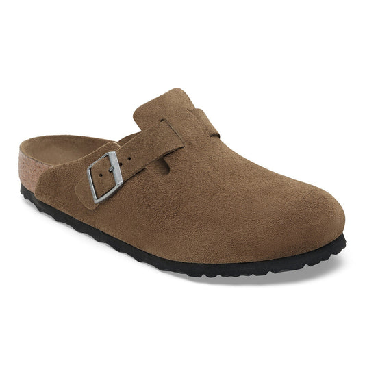 Birkenstock Boston Soft Footbed Dark Tea Tonal — angled view