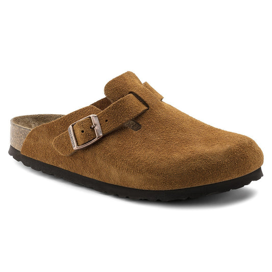 Birkenstock Boston Soft Footbed Mink — angled view