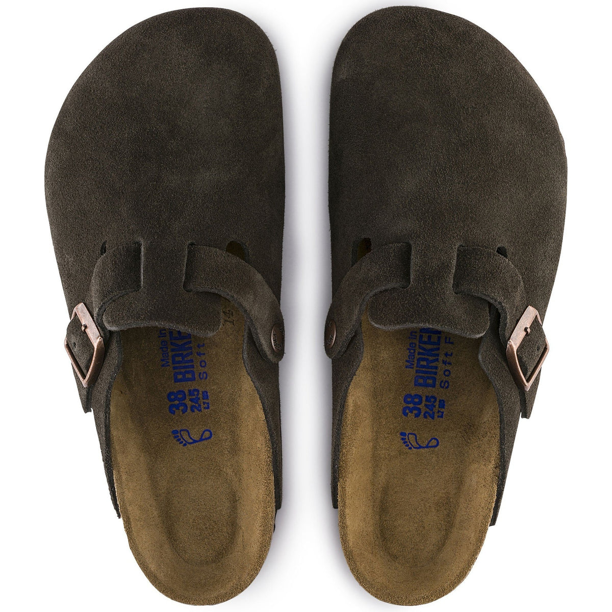 Birkenstock Boston Soft Footbed Mocha — top view