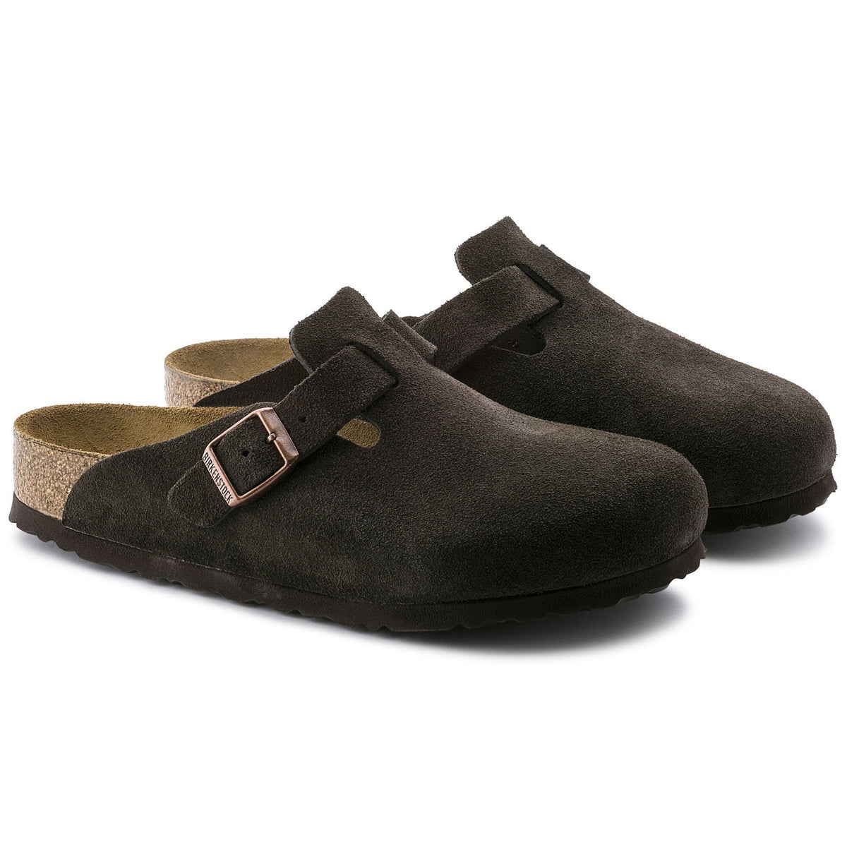 Birkenstock Boston Soft Footbed Mocha — pair view