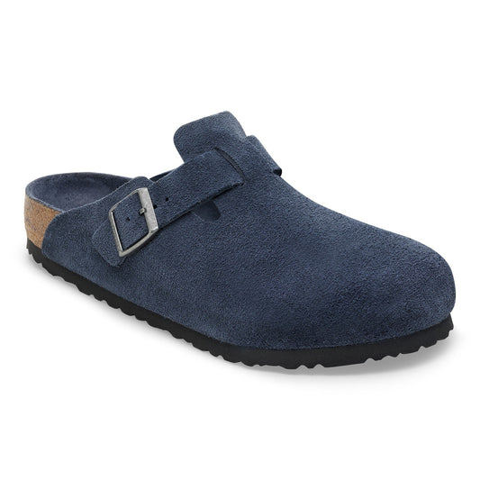 Birkenstock Boston Soft Footbed New Navy Tonal — angled view