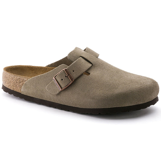 Birkenstock Boston Soft Footbed Taupe — angled view