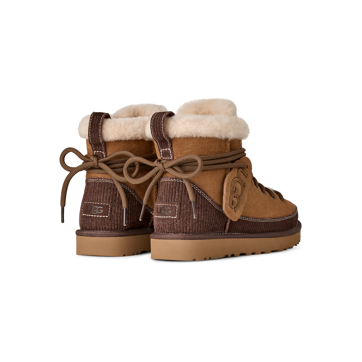 UGG Classic Heritage Lace-Up Boot in Chestnut, women's rear view