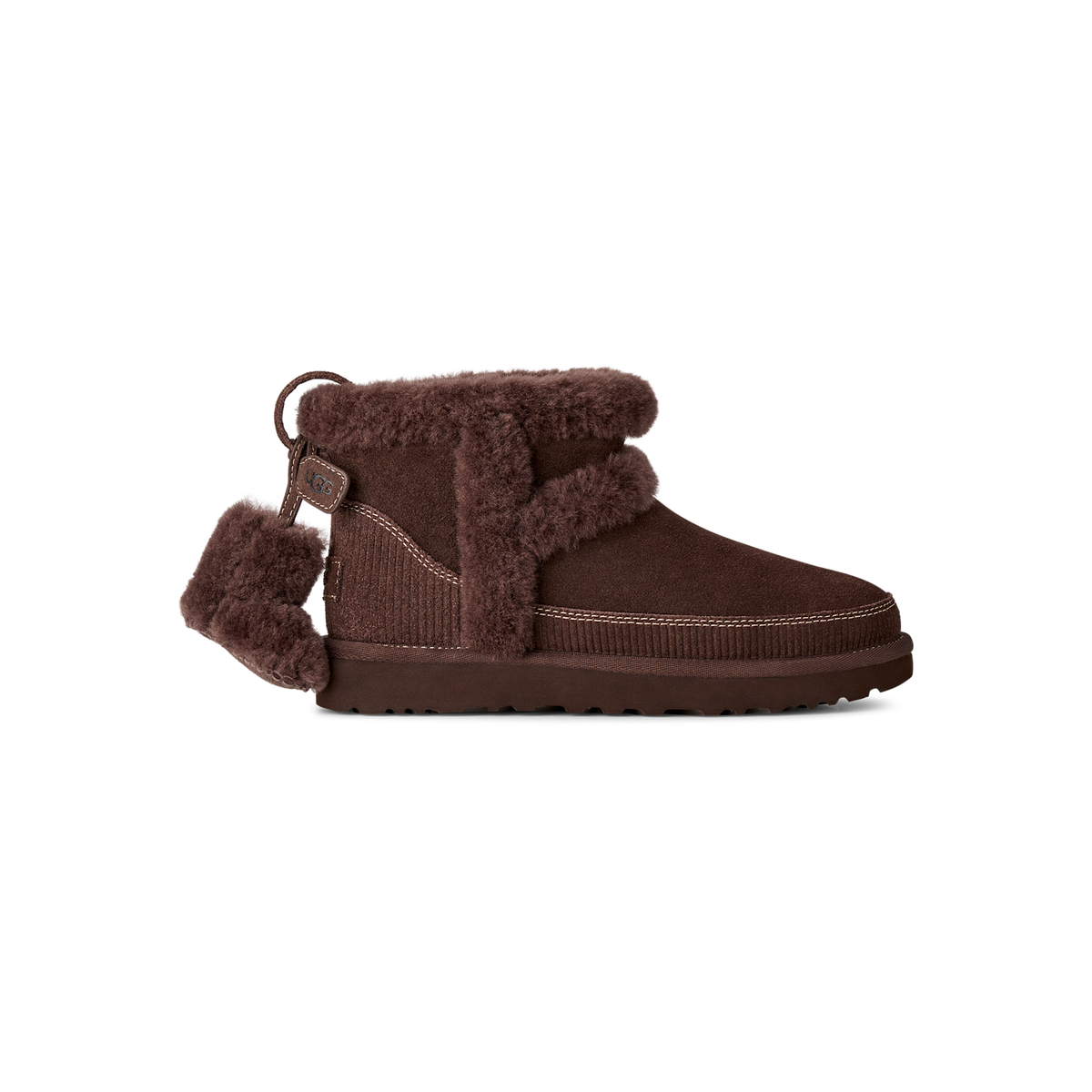UGG Classic Mini Heritage Boot in Burnt Cedar, women's side profile