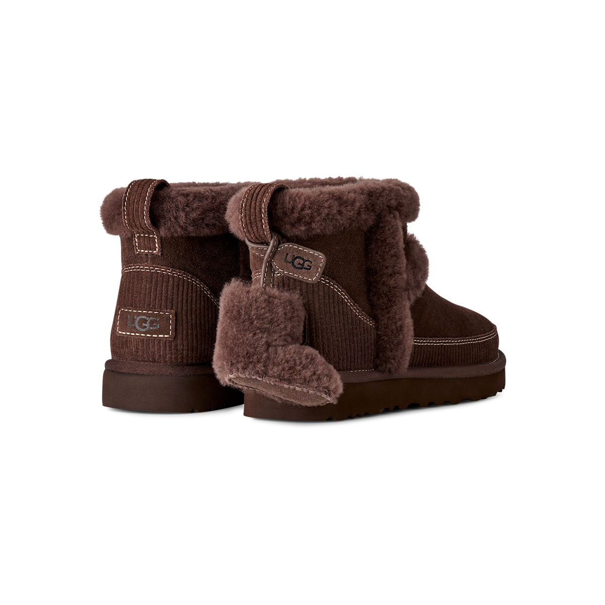 UGG Classic Mini Heritage Boot in Burnt Cedar, women's rear view