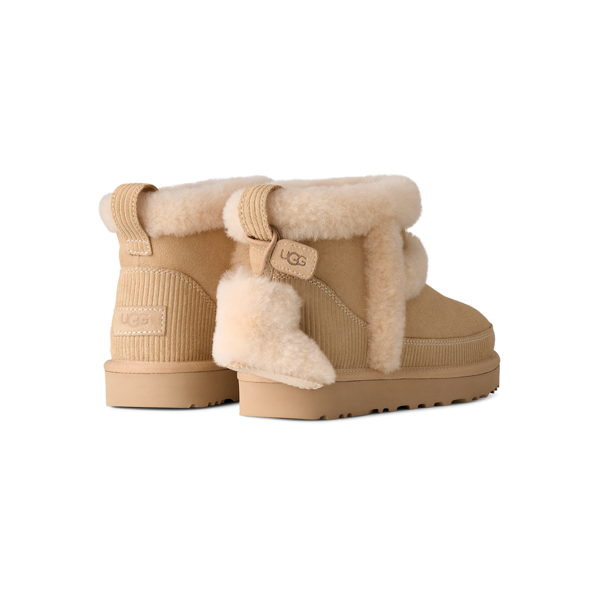 UGG Classic Mini Heritage Boot in Sand Castle, women's rear view