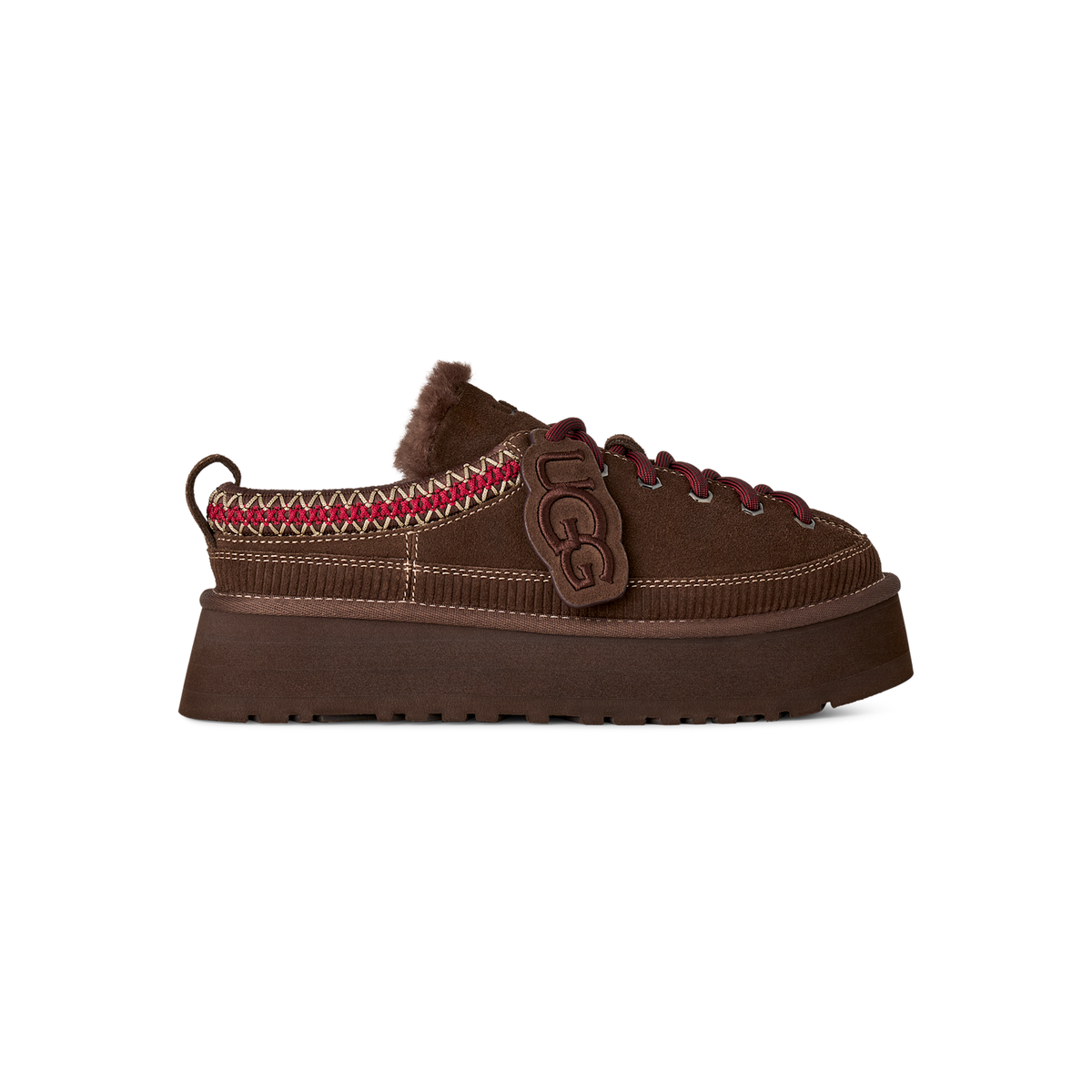 UGG Heritage Lace-Up in Burnt Cedar, women's side profile