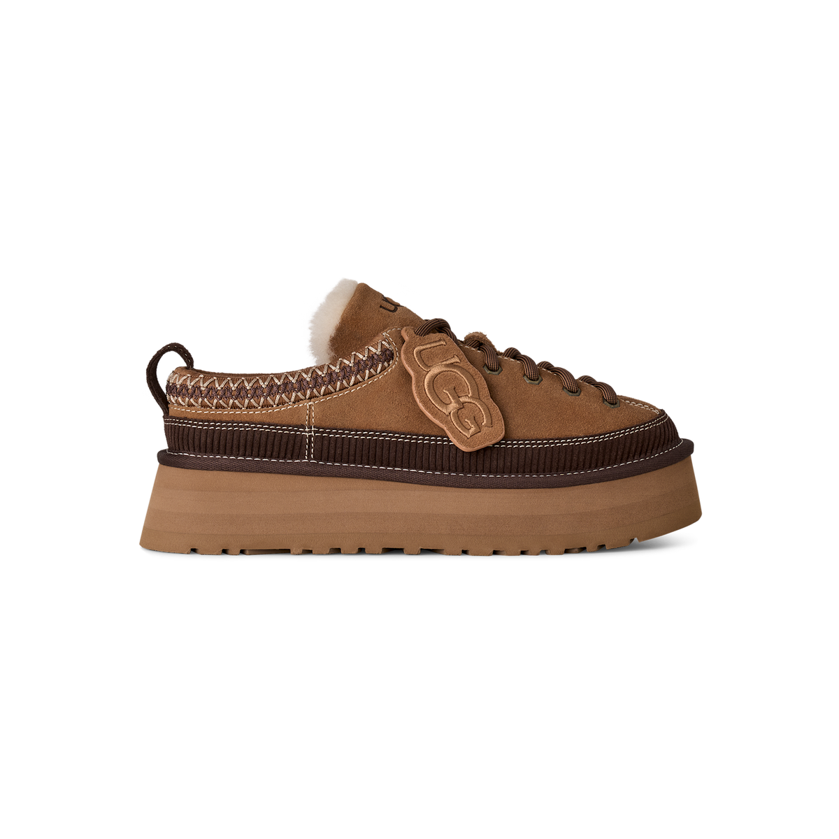 UGG Heritage Lace-Up in Chestnut, women's side profile